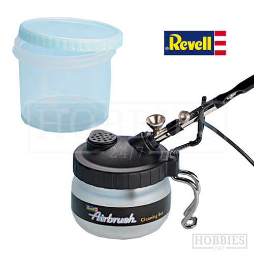 Revell Airbrush Cleaning Set Glass Pot Stand Holder 3 Filters Cleaner