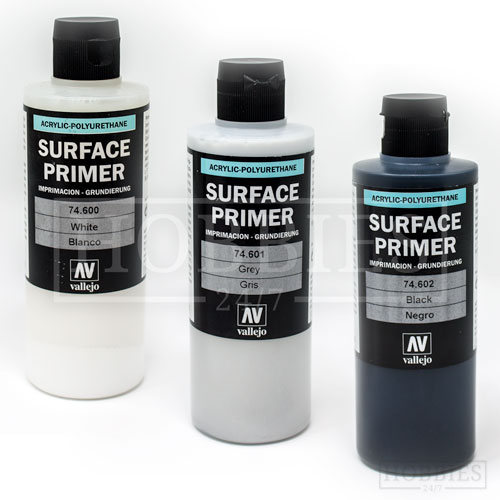 Vallejo 200ml Surface Primer White Grey Black Acrylic Model Air Brush