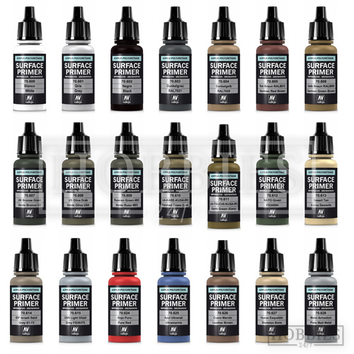 Vallejo Surface Primer Acrylic Model Air Brush Spray Black White Grey