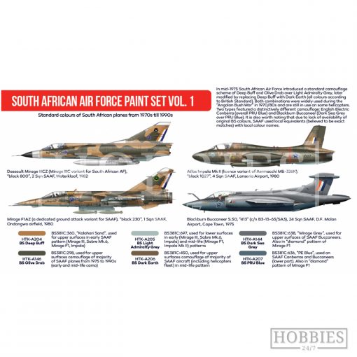 South African AF 70s-90s Vol.1 Hataka Modern Aviation Paint Set Picture 2