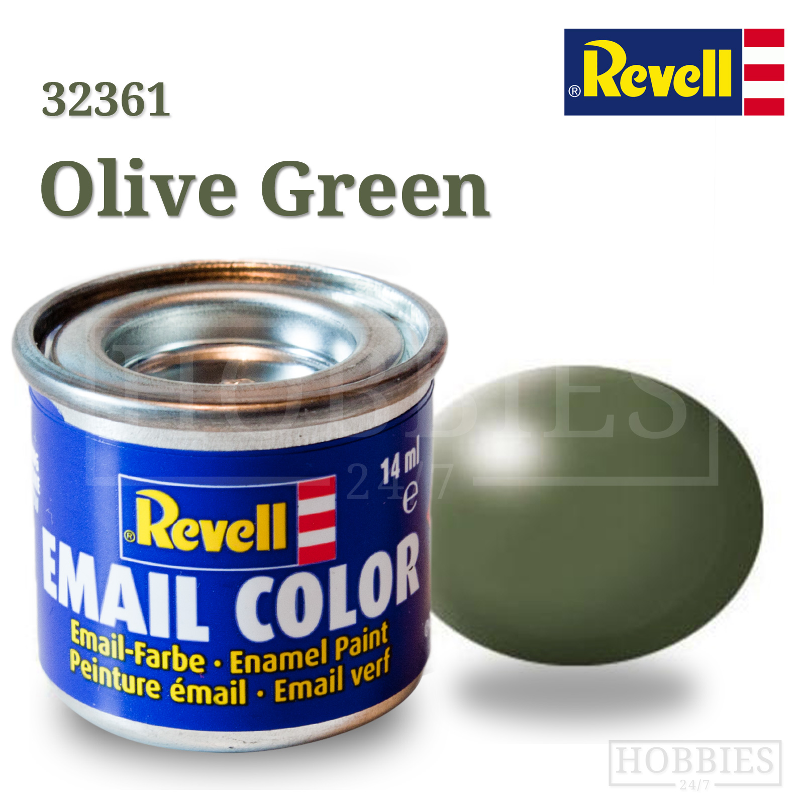 Silk 361 Olive Green Revell Enamel 14ml Tin Hobbies247 Online Model