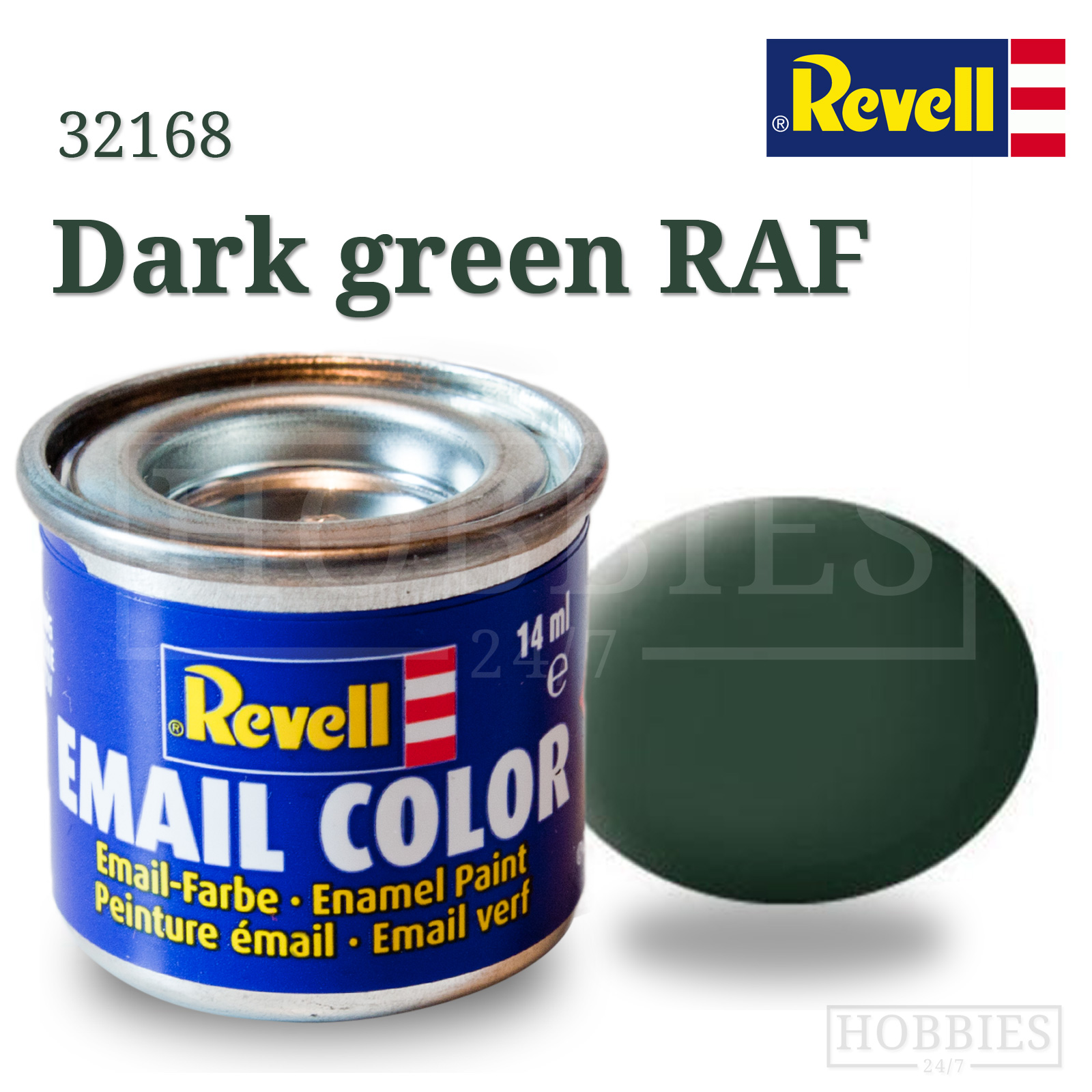 Mat 68 Dark Green RAF Revell Enamel 14ml Tin Hobbies247 Online