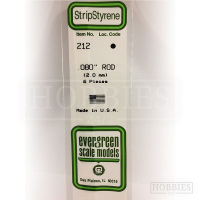 Evergreen Styrene Rod EG212 2mm