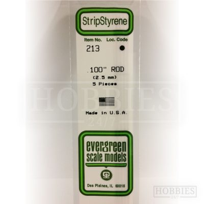 Evergreen Styrene Rod EG213 2.5mm