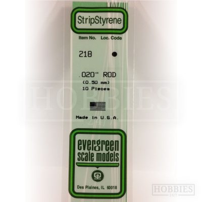 Evergreen Styrene Rod EG218 0.5mm
