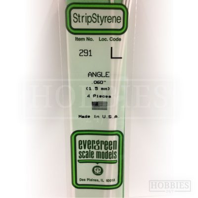 Evergreen Styrene Angle EG291 1.5mm
