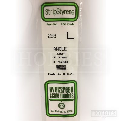Evergreen Styrene Angle EG293 2.5mm