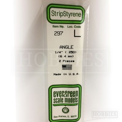 Evergreen Styrene Angle EG297 6.4mm