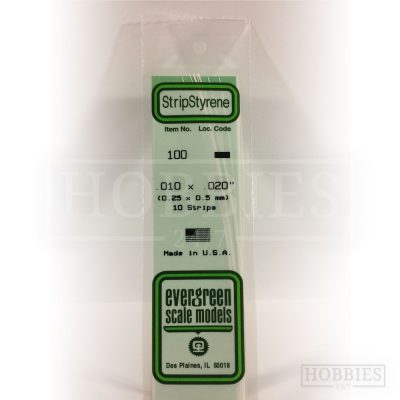 Evergreen Styrene Strip EG100 0.25x0.5mm