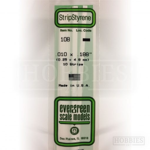 Evergreen Styrene Strip EG108 0.25x4.8mm