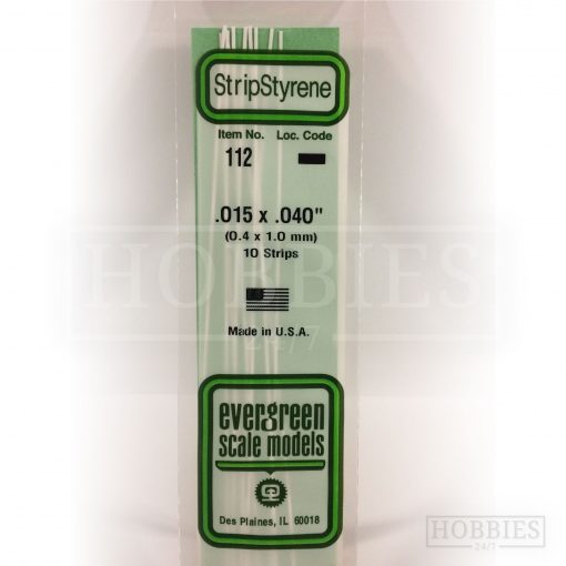 Evergreen Styrene Strip EG112 0.4x1mm