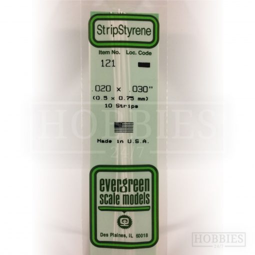 Evergreen Styrene Strip EG121 0.5x0.75