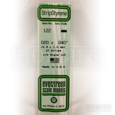 Evergreen Styrene Strip EG122 0.5x1mm