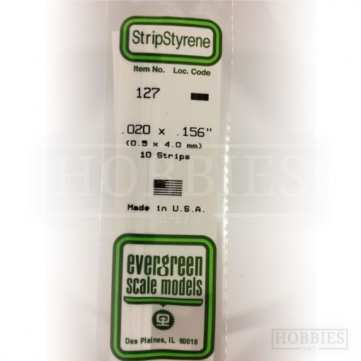 Evergreen Styrene Strip EG127 0.5x4mm