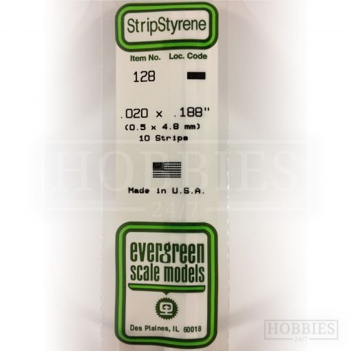 Evergreen Styrene Strip EG128 0.5x4.8mm