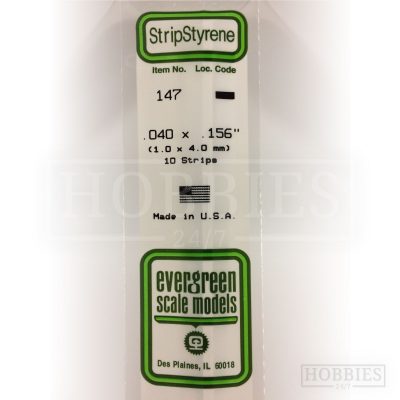 Evergreen Styrene Strip EG147 1x4mm