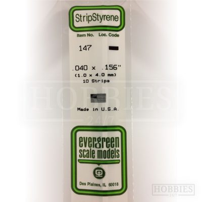 Evergreen Styrene Strip EG147 1x4mm