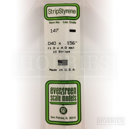 Evergreen Styrene Strip EG147 1x4mm