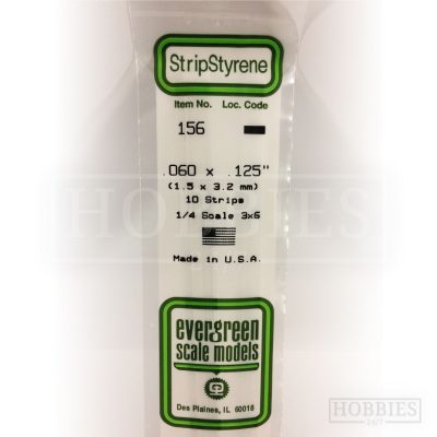 Evergreen Styrene Strip EG156 1.5x3.2mm