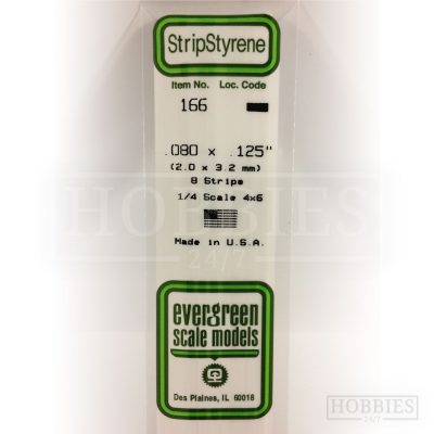 Evergreen Styrene Strip EG166 2x3.2mm