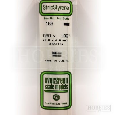 Evergreen Styrene Strip EG168 2x4.8mm
