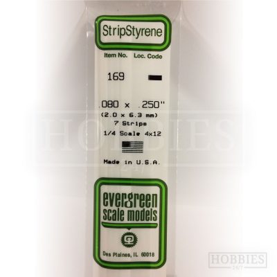 Evergreen Styrene Strip EG169 2x6.3mm