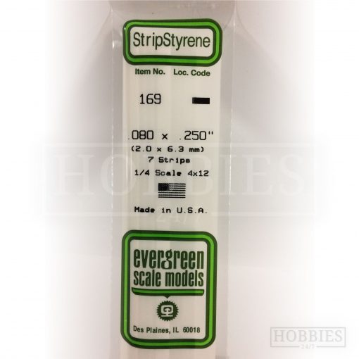 Evergreen Styrene Strip EG169 2x6.3mm