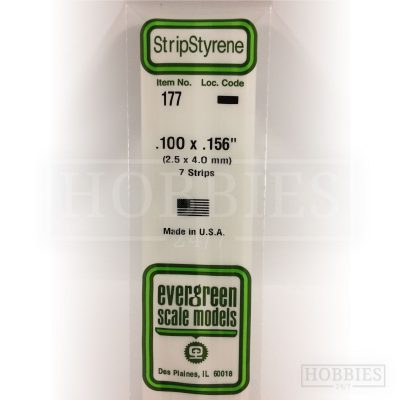 Evergreen Styrene Strip EG177 2.5x4mm