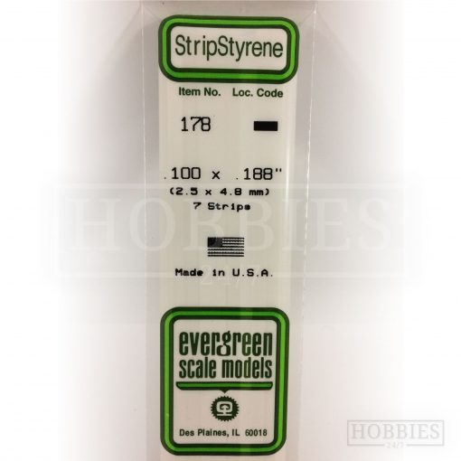 Evergreen Styrene Strip EG178 2.5x4.8mm