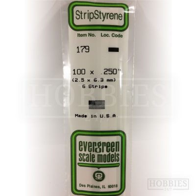 Evergreen Styrene Strip EG179 2.5x6.3mm