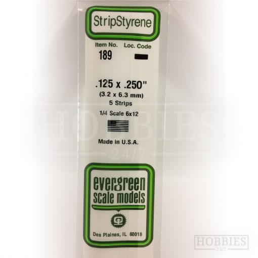 Evergreen Styrene Strip EG189 3.2x6.3mm