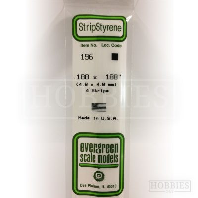 Evergreen Styrene Strip EG196 4.8x4.8mm