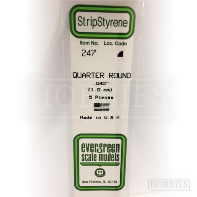 Evergreen Styrene Quarter Round EG247 1.0mm