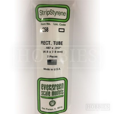 Evergreen Styrene Rectangle Tube EG258 4.8x7.9mm