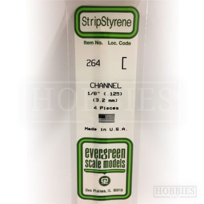 Evergreen Styrene Channel EG264 3.2mm