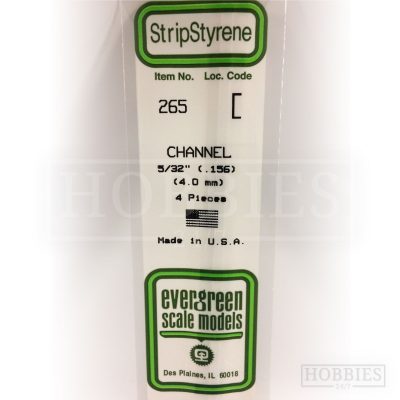 Evergreen Styrene Channel EG265 4.0mm