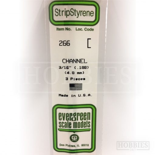 Evergreen Styrene Channel EG266 4.8mm