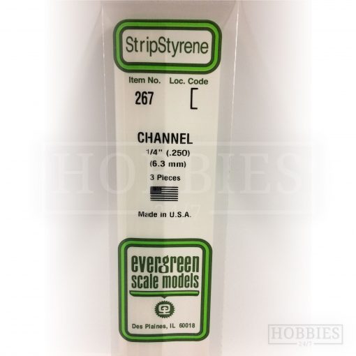 Evergreen Styrene Channel EG267 6.3mm
