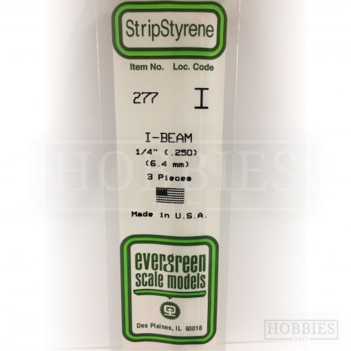Evergreen Styrene I-Beam EG277 6.4mm