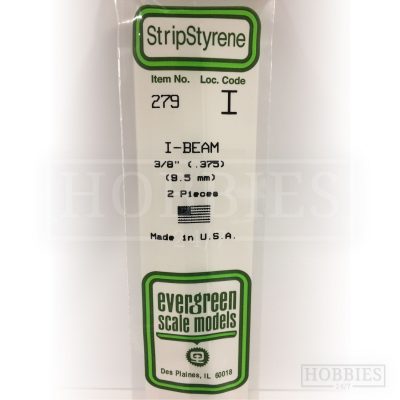 Evergreen Styrene I-Beam EG279 9.5mm