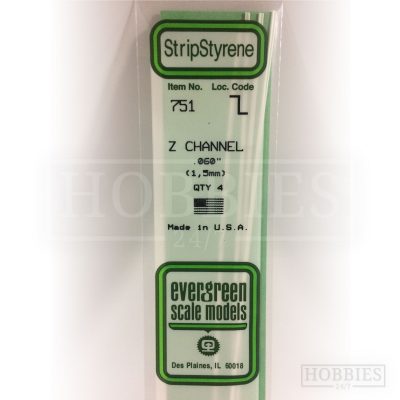 Evergreen Styrene Z-Channel EG751 1.5mm