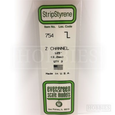 Evergreen Styrene Z-Channel EG754 3.2mm