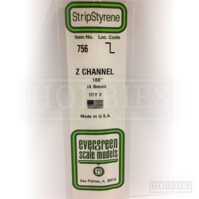 Evergreen Styrene Z-Channel EG756 4.8mm