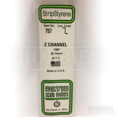 Evergreen Styrene Z-Channel EG757 6.3mm