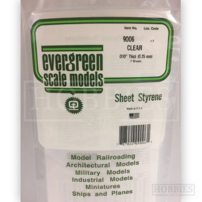 Evergreen 15X30cm Clear Sheet 0.25mm 8.1mm