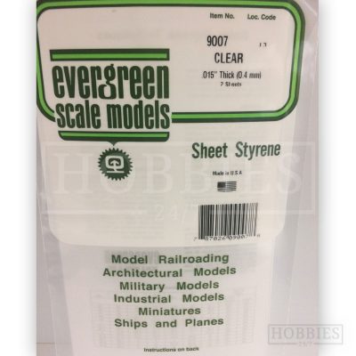 Evergreen 15X30cm Clear Sheet 0.4mm 8.1mm