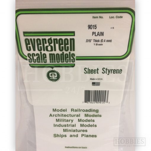 Evergreen 15X30cm White Sheet 0.4mm 8.1mm