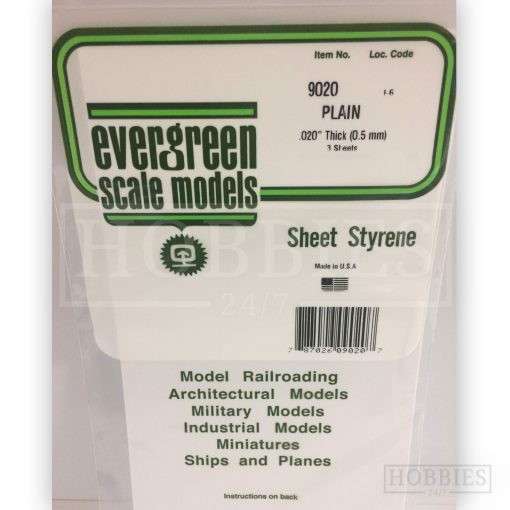 Evergreen 15X30cm White Sheet 0.5mm 8.1mm