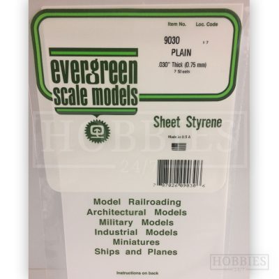 Evergreen 15X30cm White Sheet 0.75mm 8.1mm