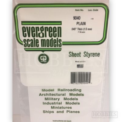 Evergreen 15X30cm White Sheet 1mm 8.1mm